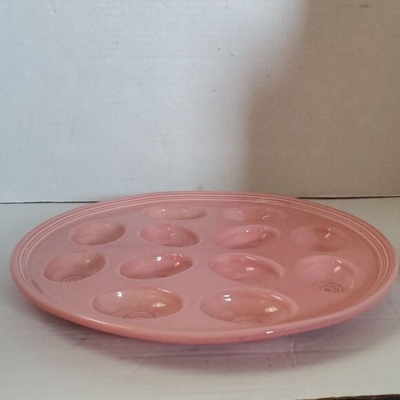 Fiestaware Fiesta CERAMIC Deviled Egg Plater Plate Tray DISH Peony Pink - Picture 5 of 16